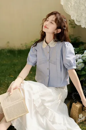 100% Cotton Blue Shirt for Women