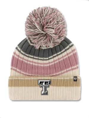 47 Brand Texas Tech Double T "Daphne" Cuffed Women's Beanie with Pom