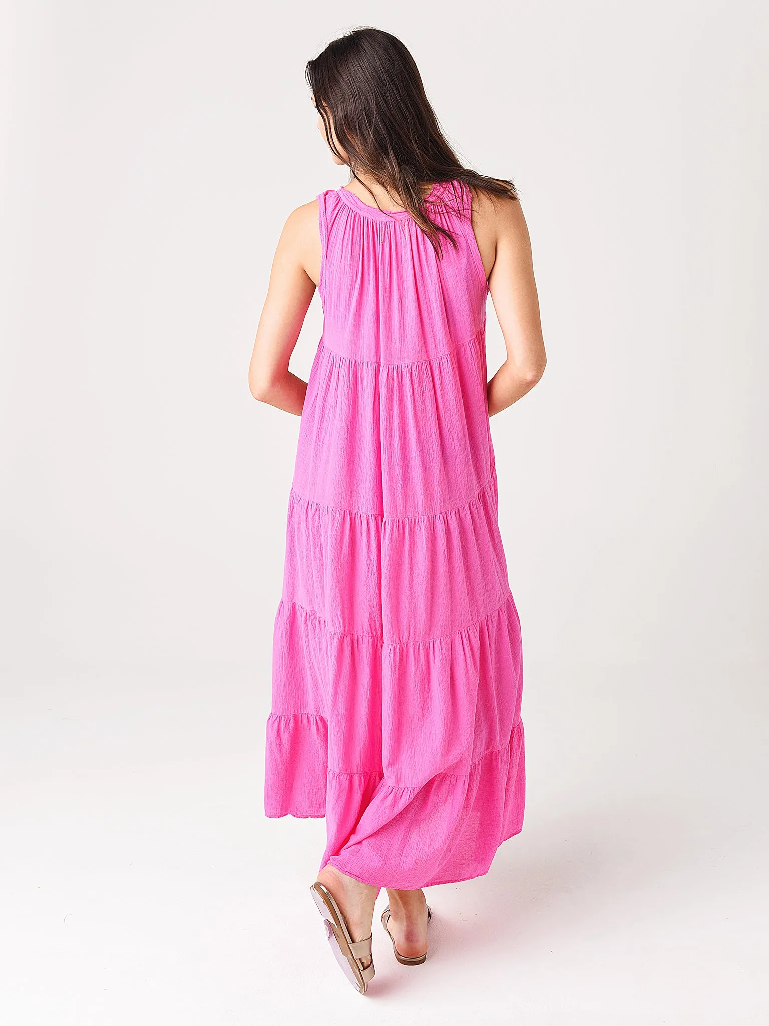 9 Seed Women's Core Cotton Sleeveless Tier Maxi Dress