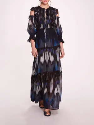 Abstract Viscose Maxi Dress