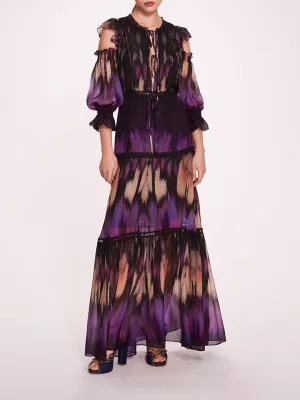 Abstract Viscose Maxi Dress