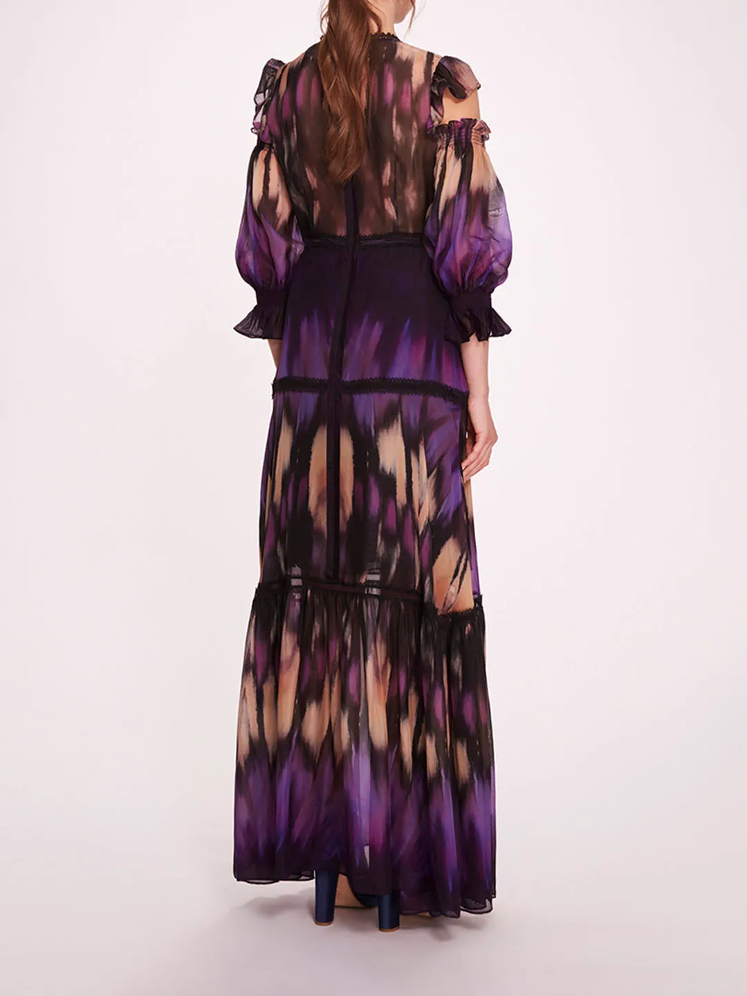 Abstract Viscose Maxi Dress