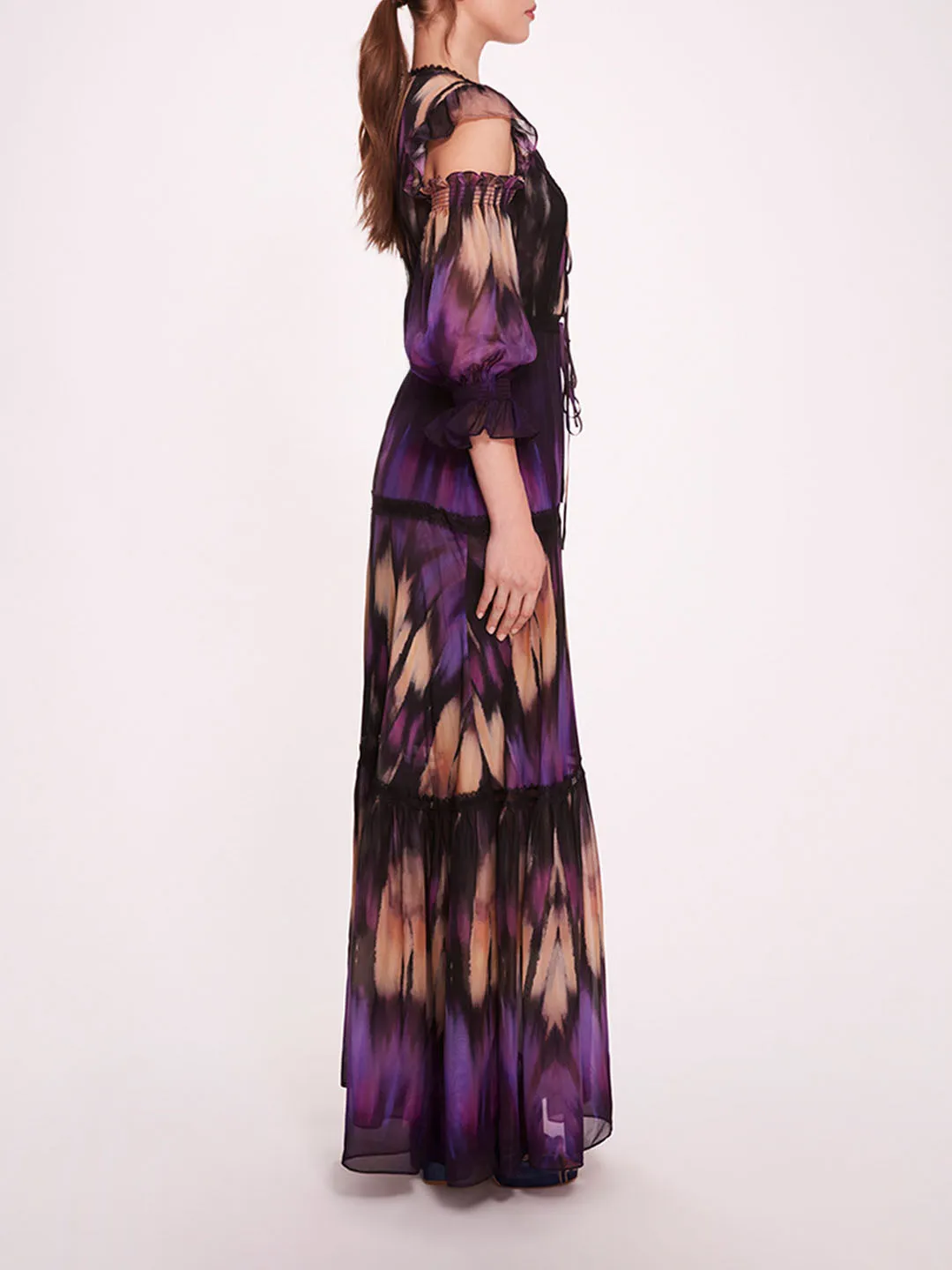 Abstract Viscose Maxi Dress