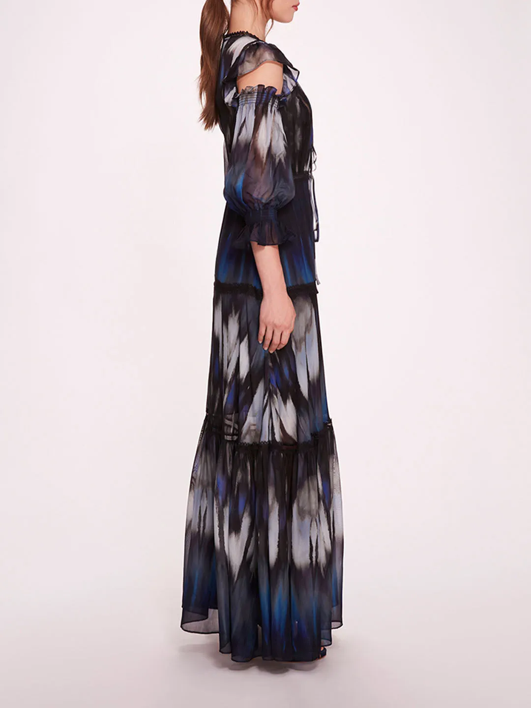 Abstract Viscose Maxi Dress