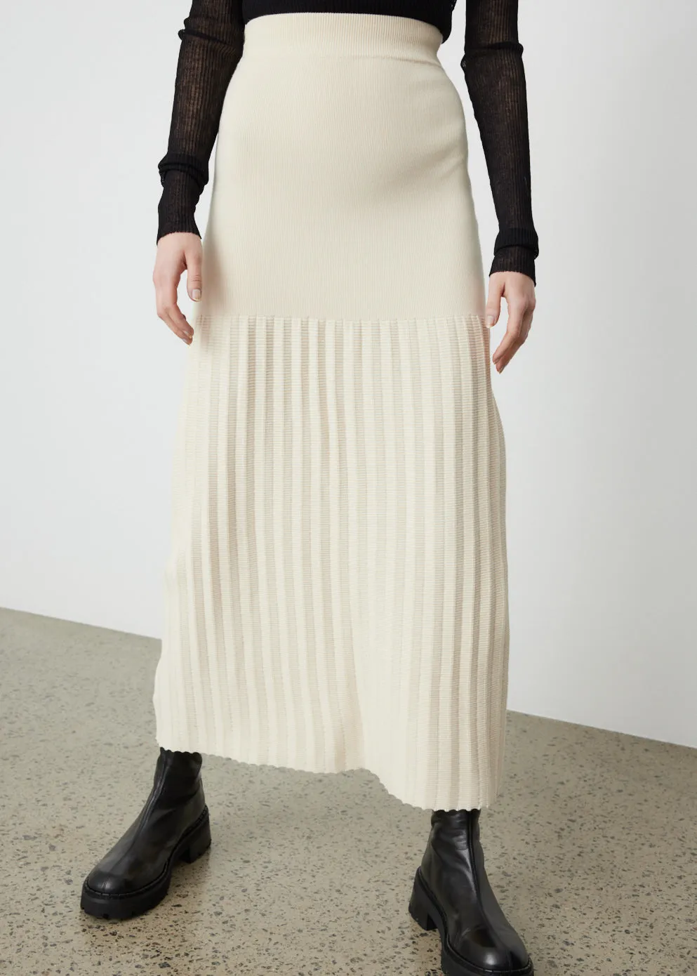 Accordion Knit Skirt