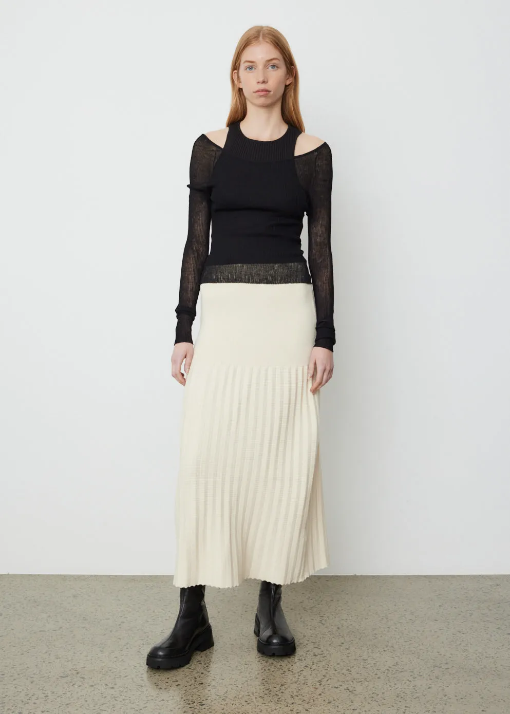 Accordion Knit Skirt