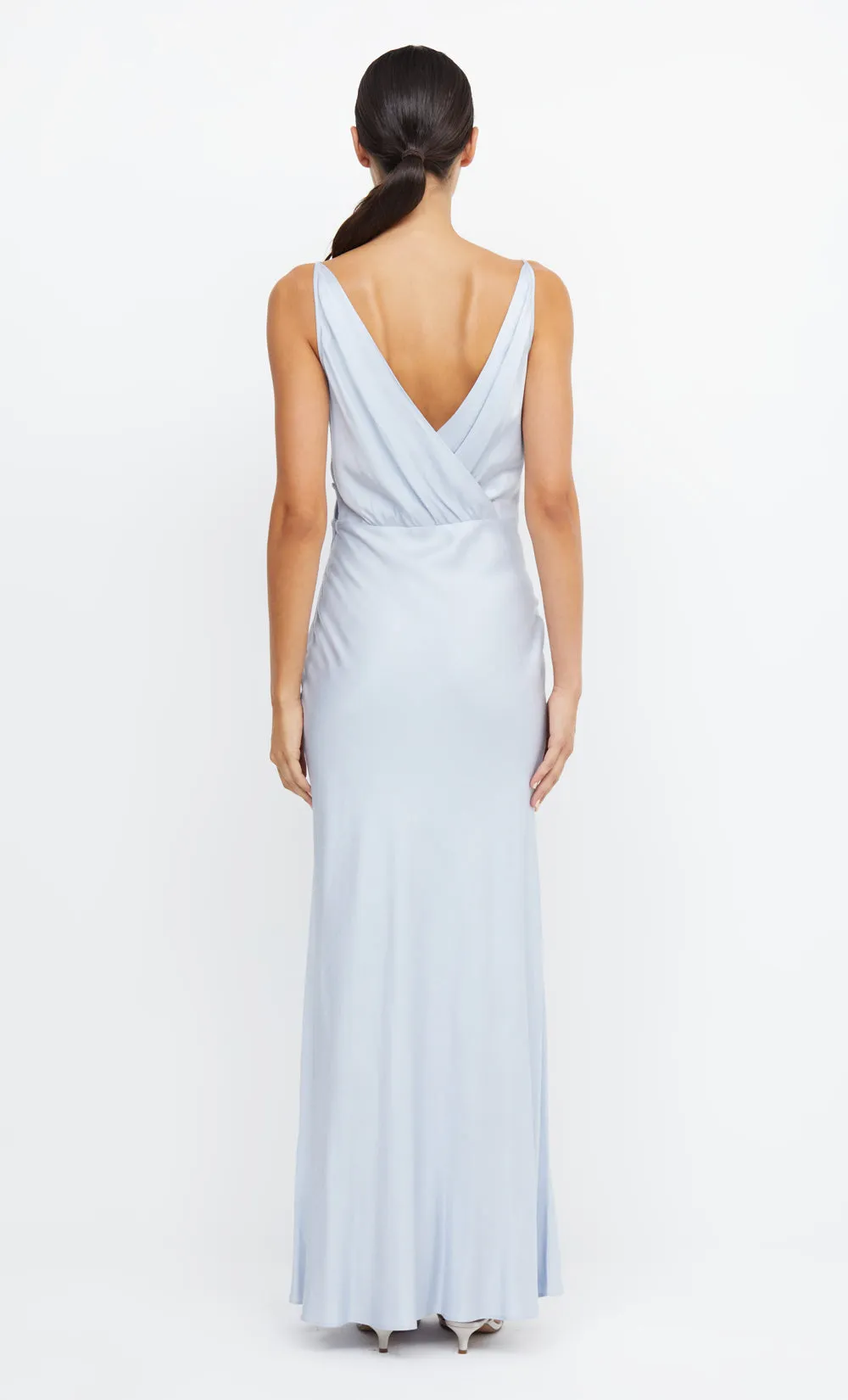 ADORE V MAXI DRESS - DUSTY BLUE