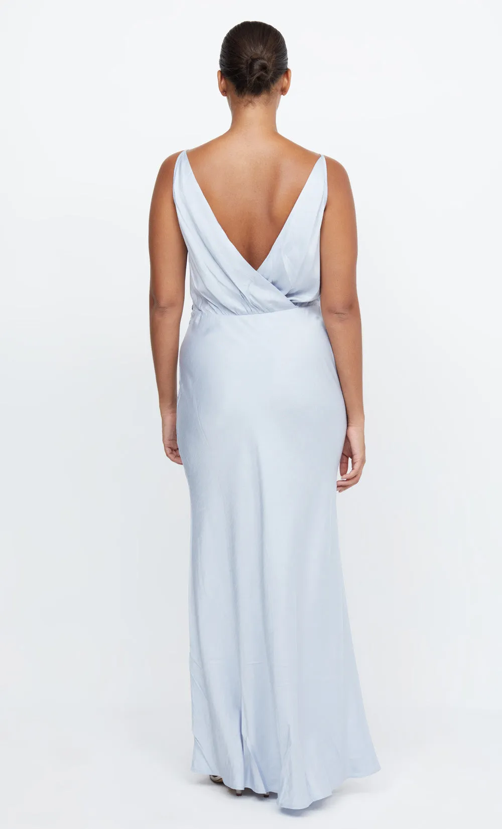 ADORE V MAXI DRESS - DUSTY BLUE