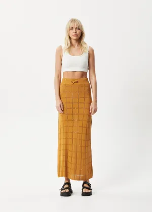 AFENDS Womens Femme - Knit Maxi Skirt - Mustard