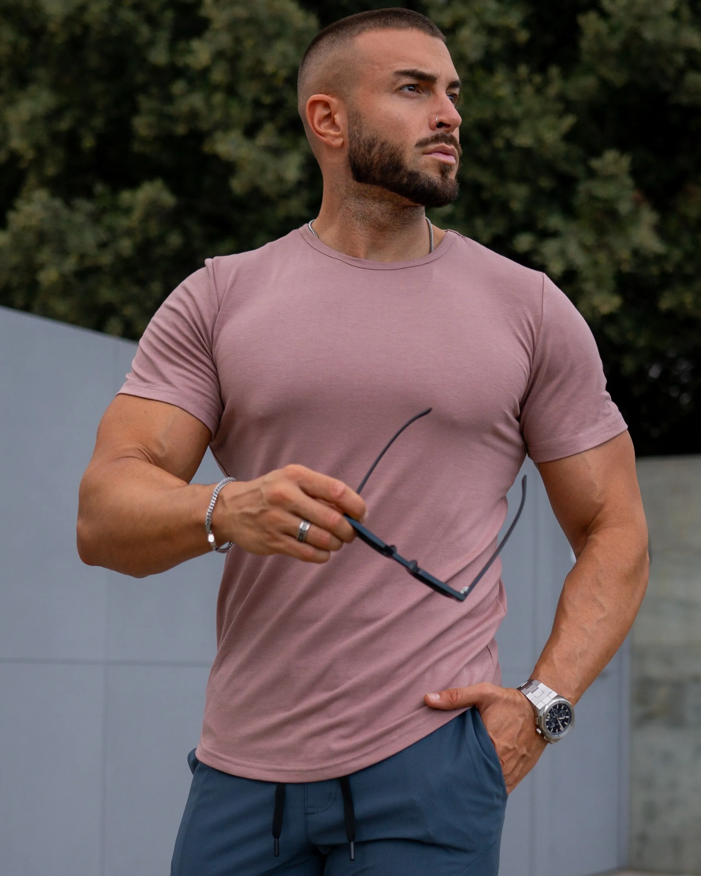 All Day Elite Curve-Hem Tee Short Sleeve Active Fit