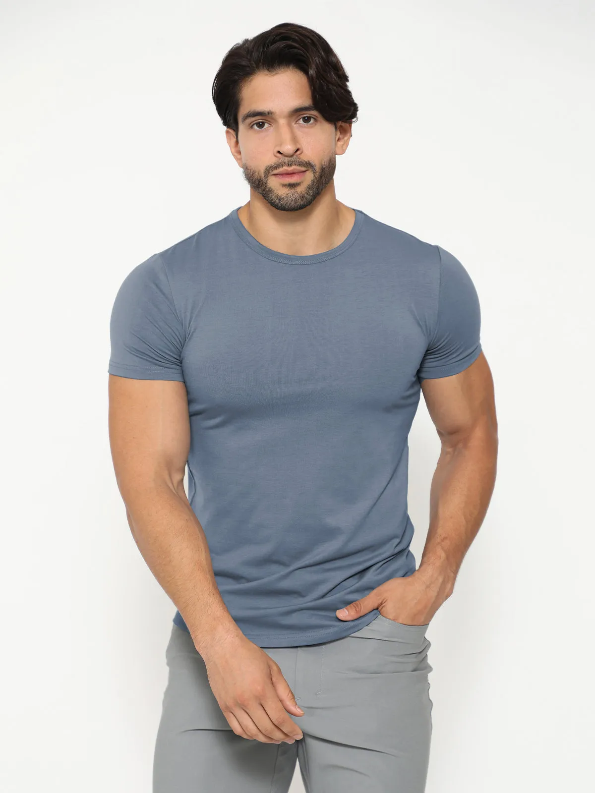 All Day Elite Curve-Hem Tee Short Sleeve Active Fit