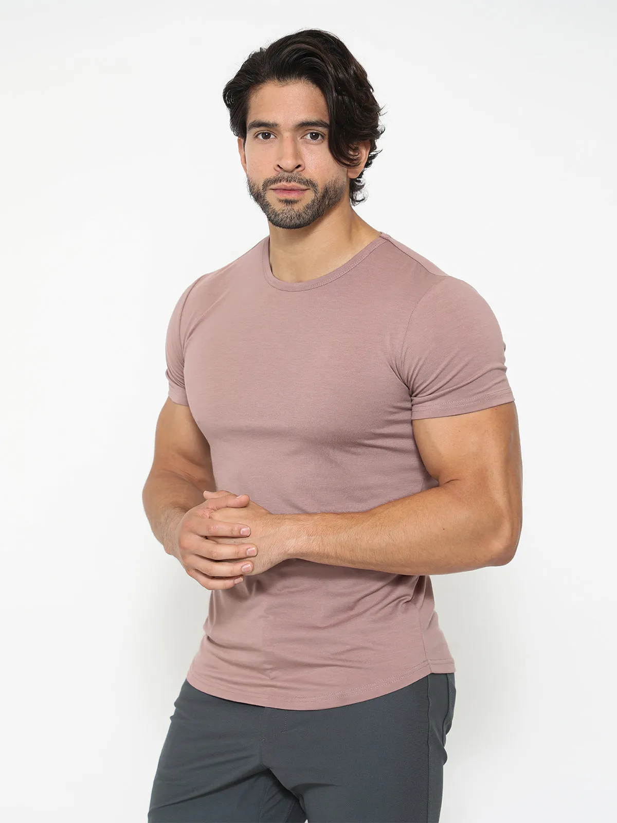 All Day Elite Curve-Hem Tee Short Sleeve Active Fit