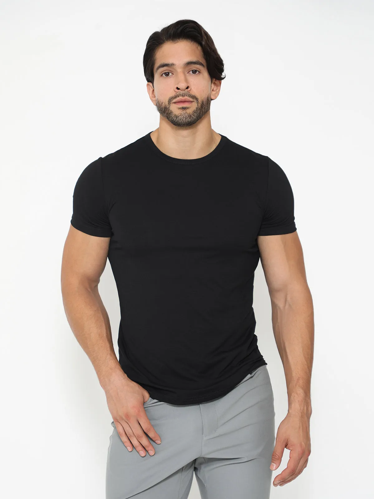 All Day Elite Curve-Hem Tee Short Sleeve Active Fit