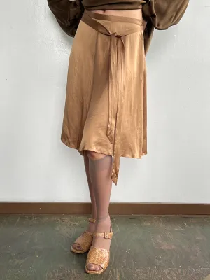 Almond Silk Skirt (M)