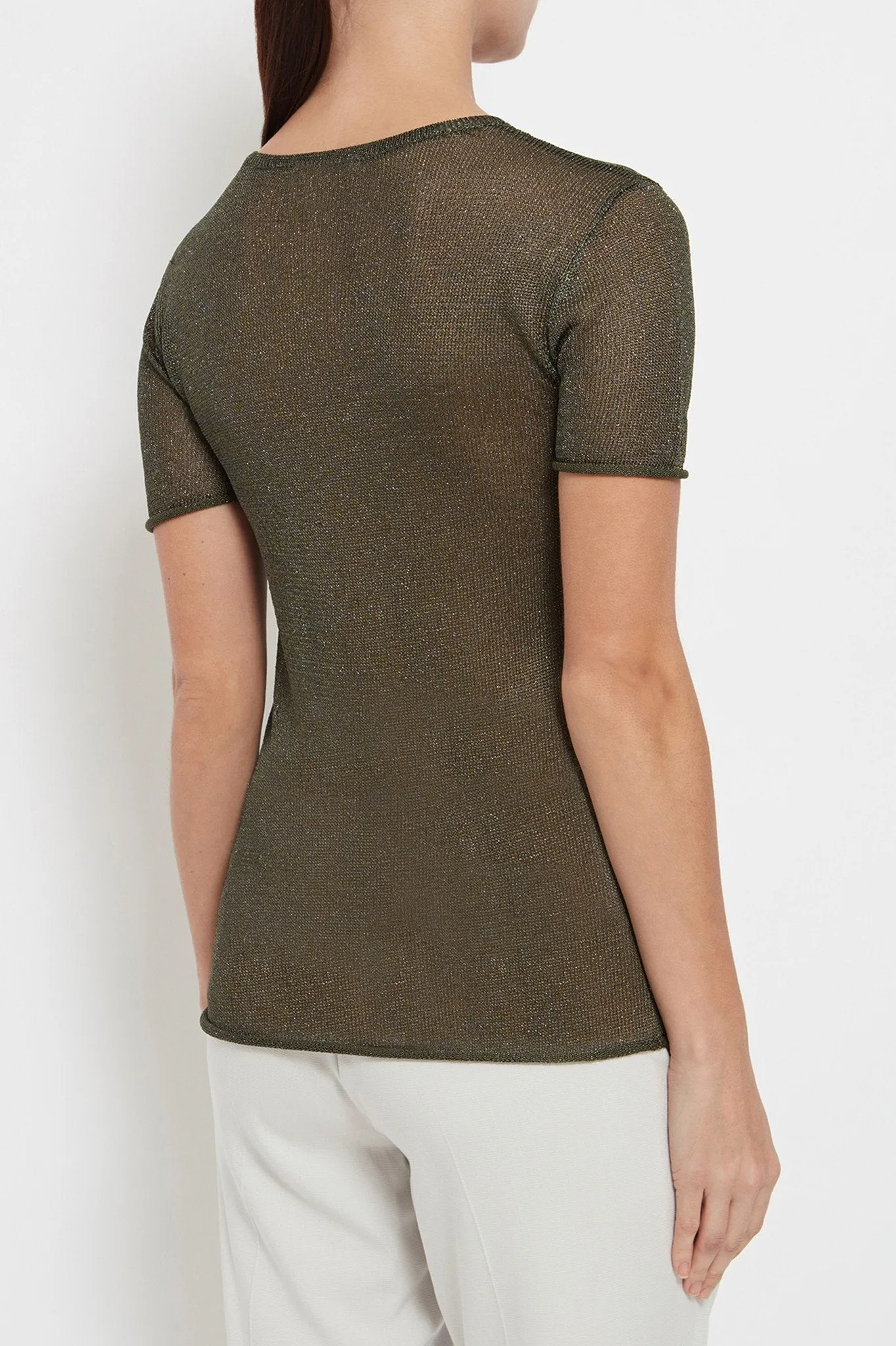 Ambre Top: Metallic Knit Top