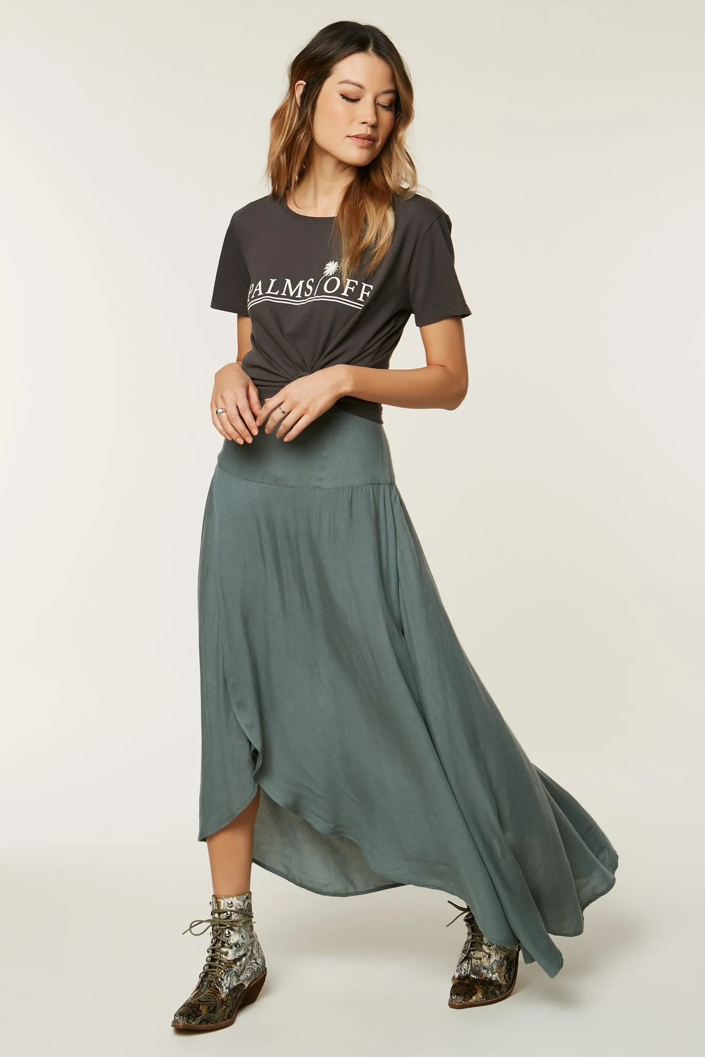 AMBROSIO HIGH-LOW MAXI SKIRT