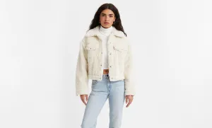 Baby Bubble Sherp Trucker Coat Coconut Milk