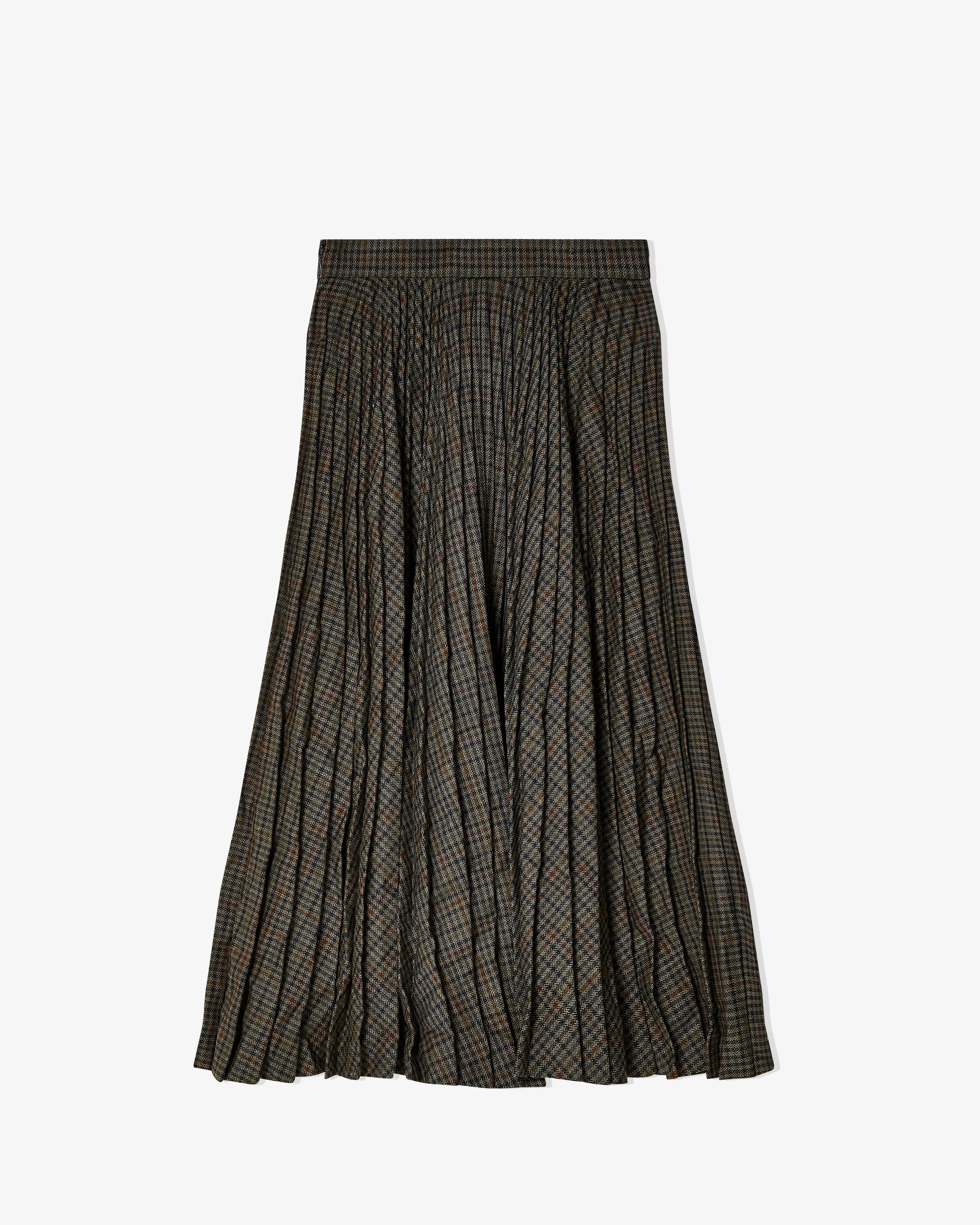 Balenciaga - Women's Pleated Skirt - (Khaki/Navy)