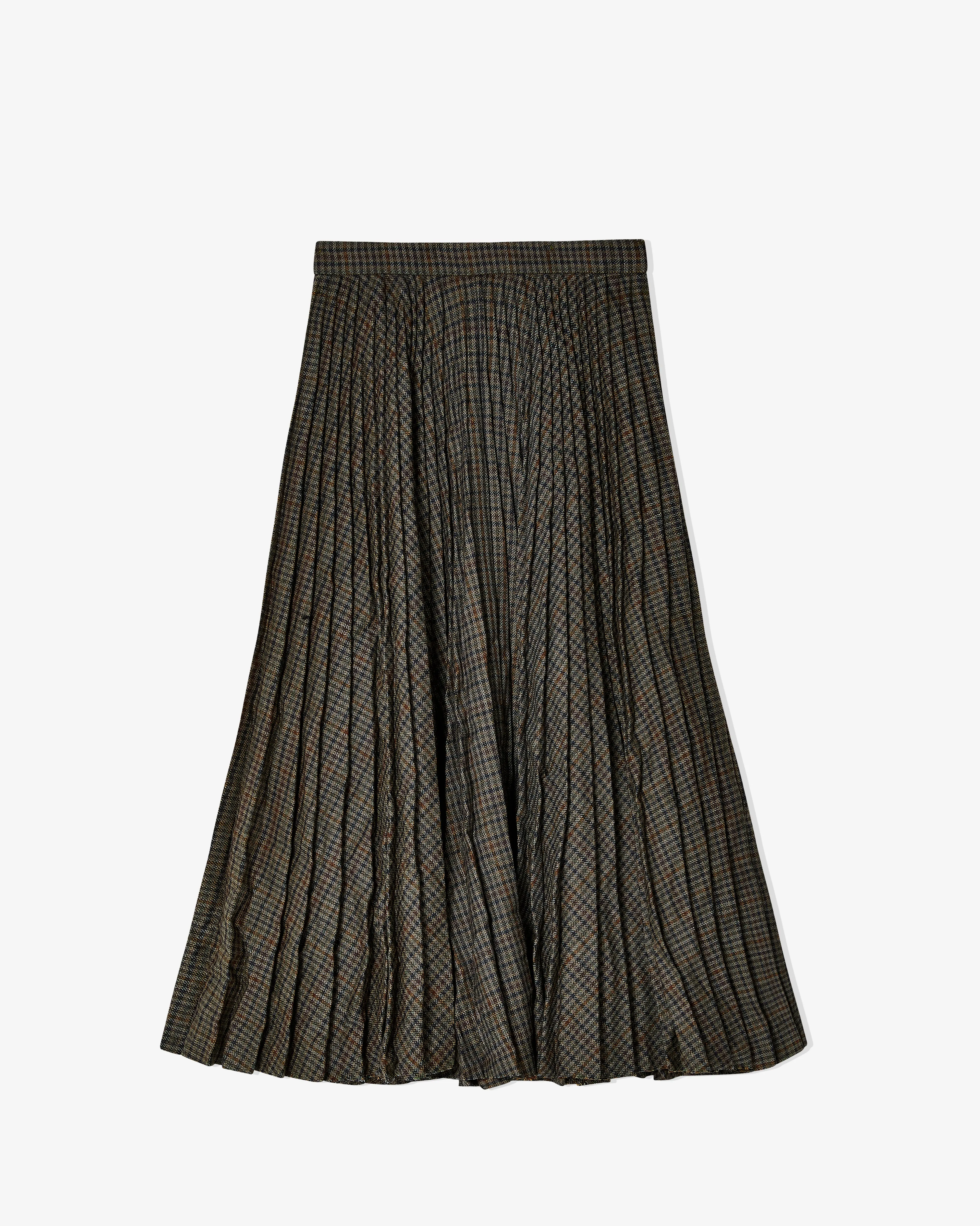 Balenciaga - Women's Pleated Skirt - (Khaki/Navy)