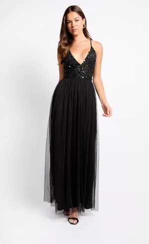 Black Embellished Maxi Dress