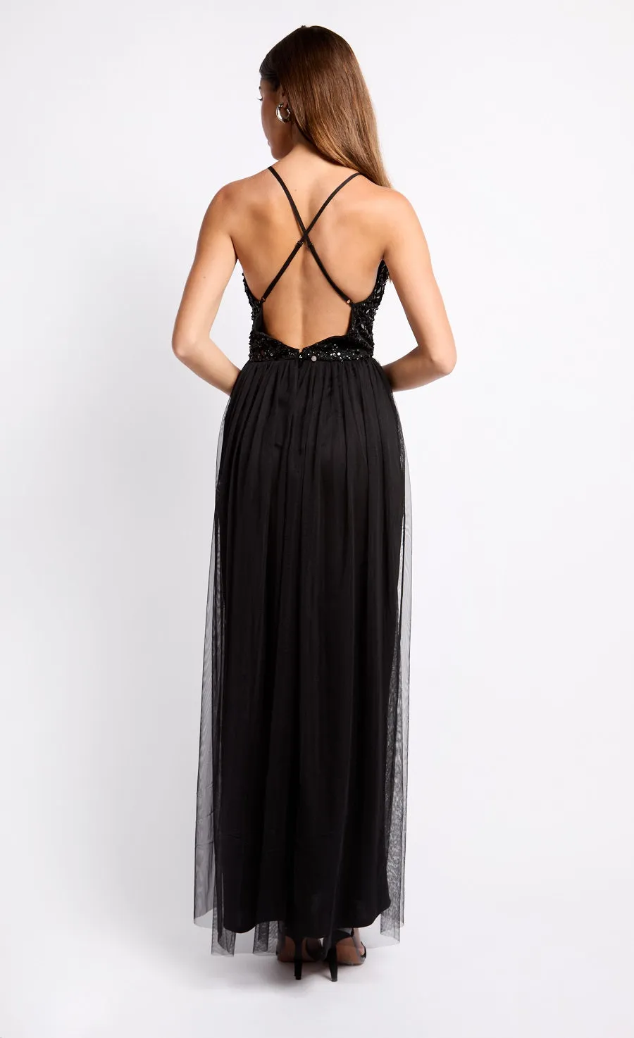 Black Embellished Maxi Dress