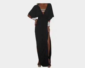 Black Slit Kaftan Dress - The Cannes