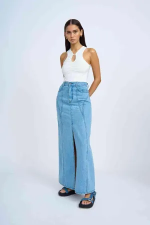 Blue Jean Beauty A-Line Skirt