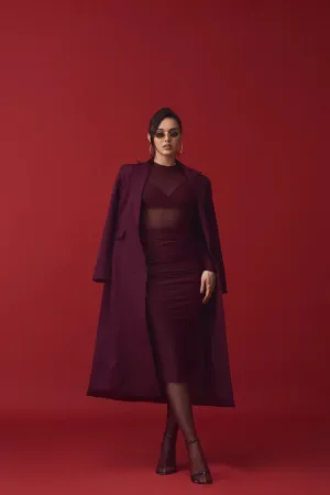 Burgundy Dusk Long Coat