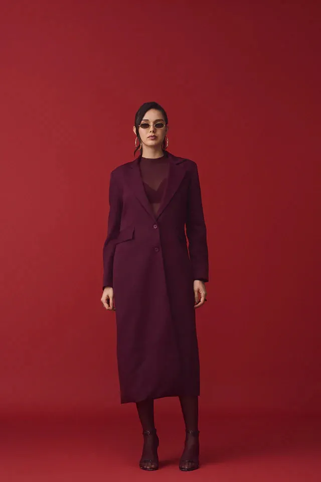 Burgundy Dusk Long Coat