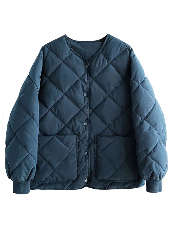 Buttoned Quilted Down Jacket