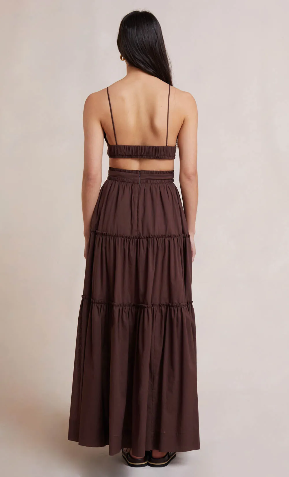 CARLA V MAXI DRESS - CHOCOLATE