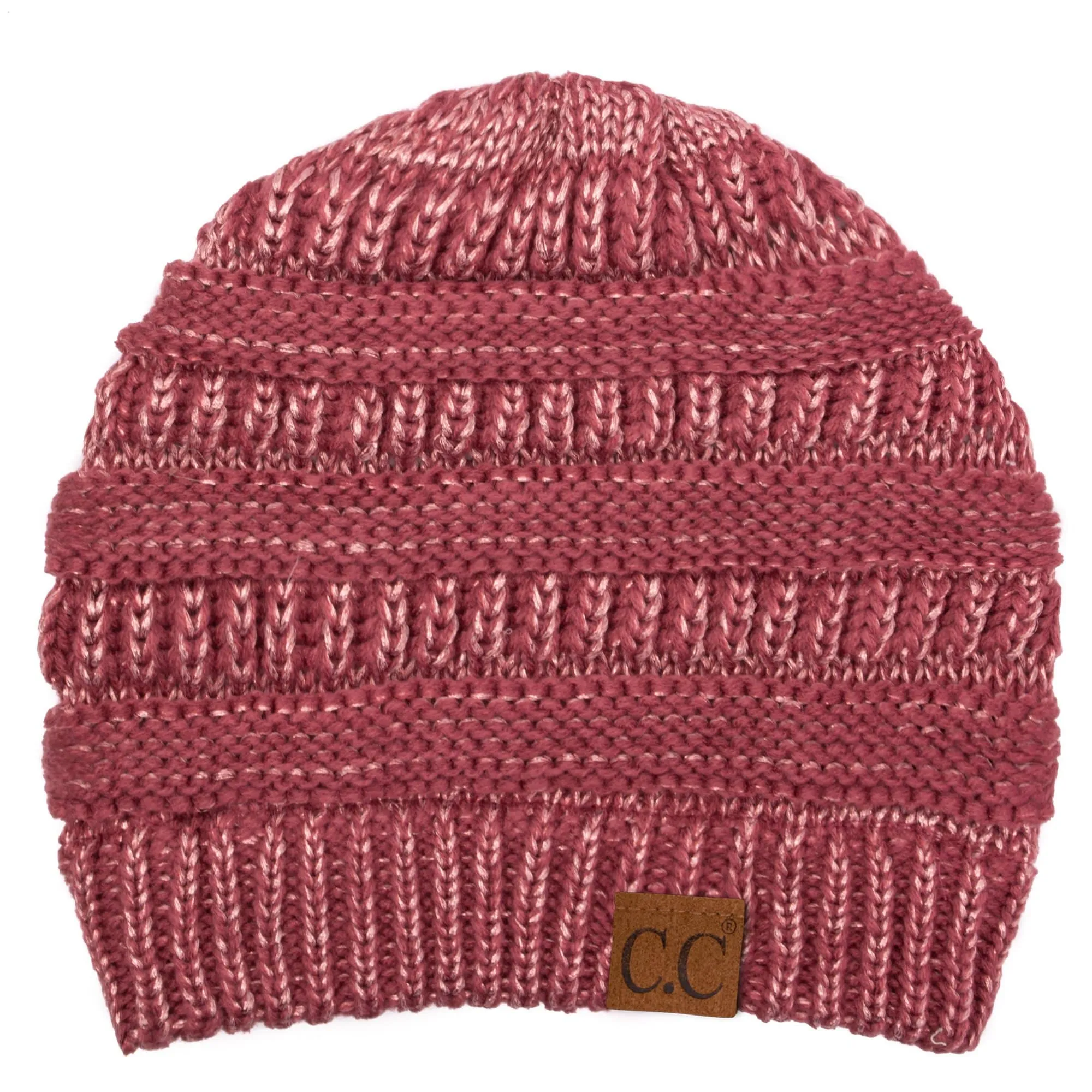 C.C Hat 20AM - Slouchy Thick Warm Cap Hat Skully Metallic Cable Knit Beanie