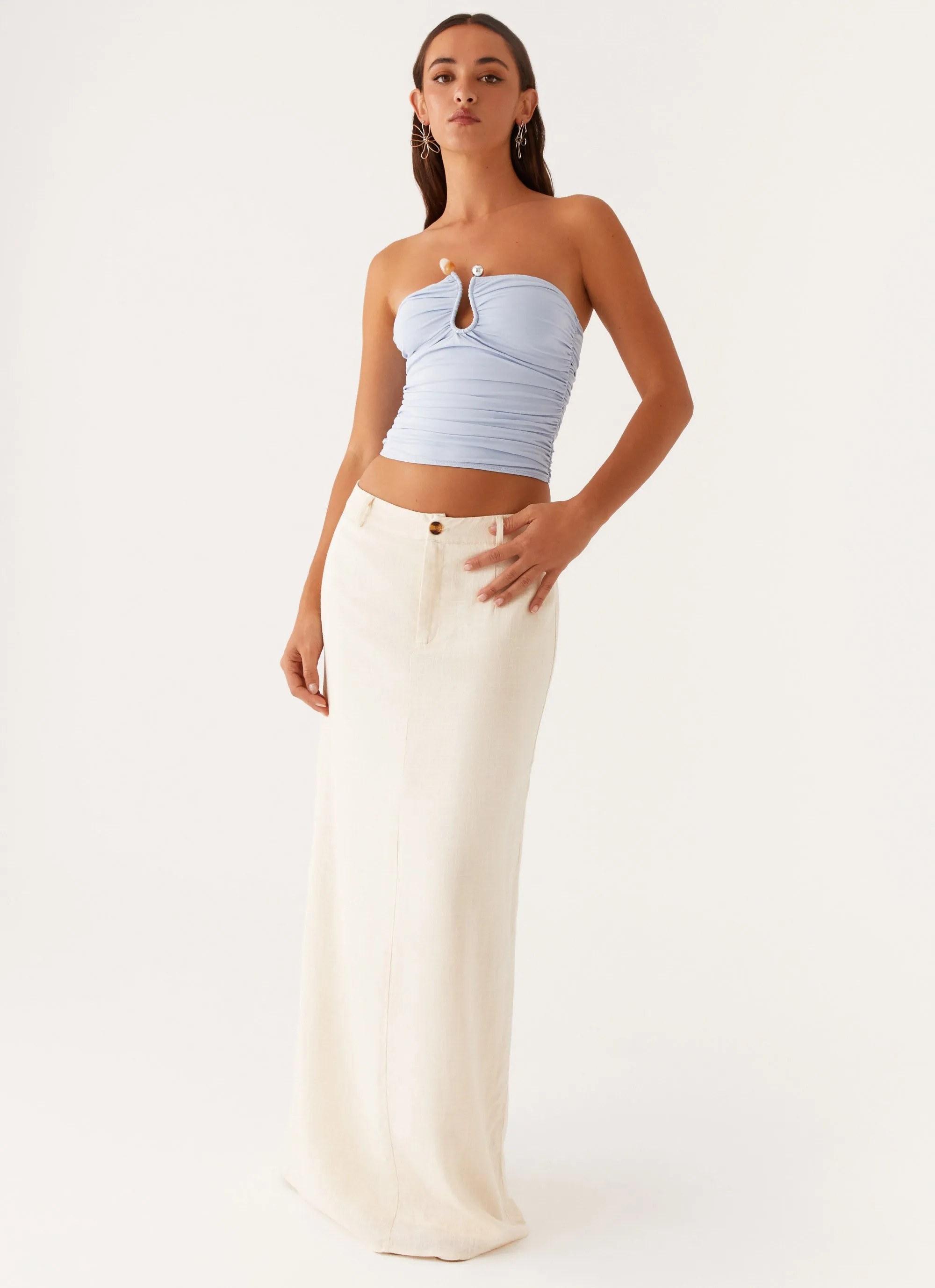 Celeste Linen Maxi Skirt - Ivory