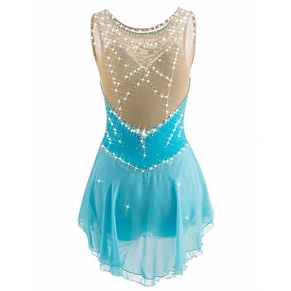 Competition Figure Skating Dress Sleeveless with Crystals BSU2002