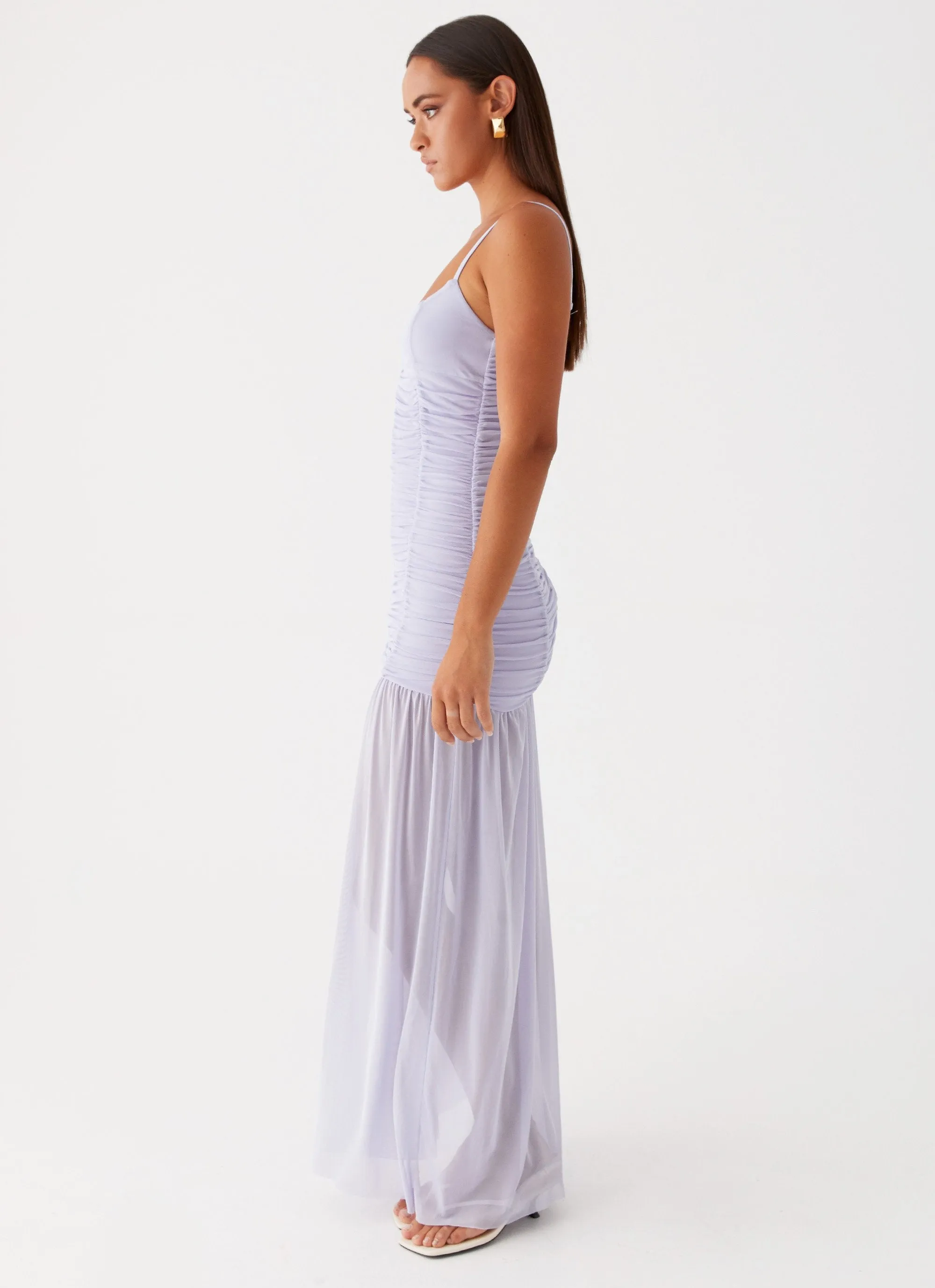 Constance Mesh Maxi Dress - Lavender