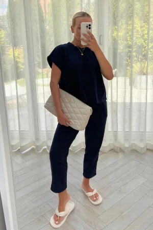 Danni navy box top coord