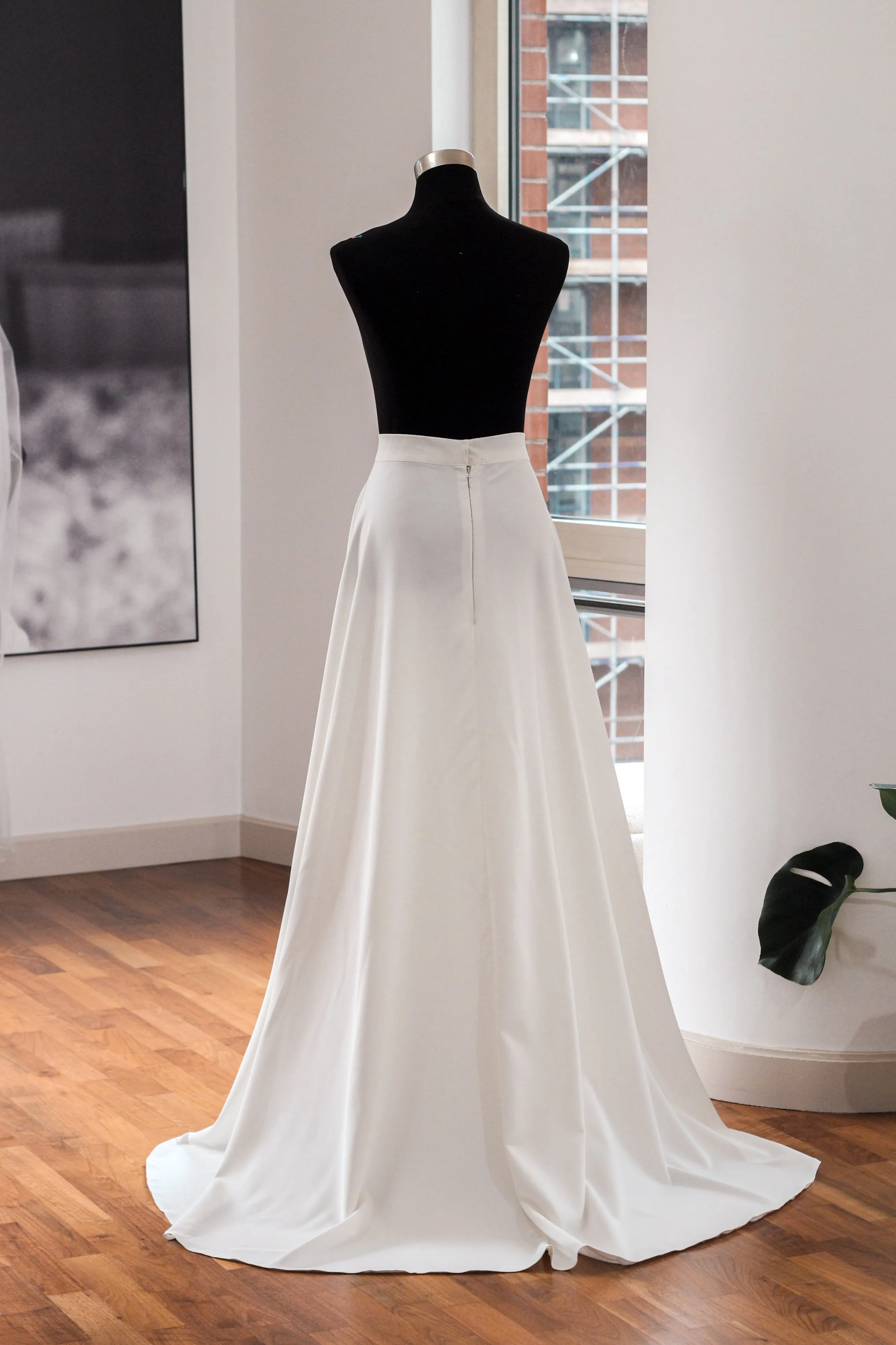 Detachable Crepe Bridal Overskirt