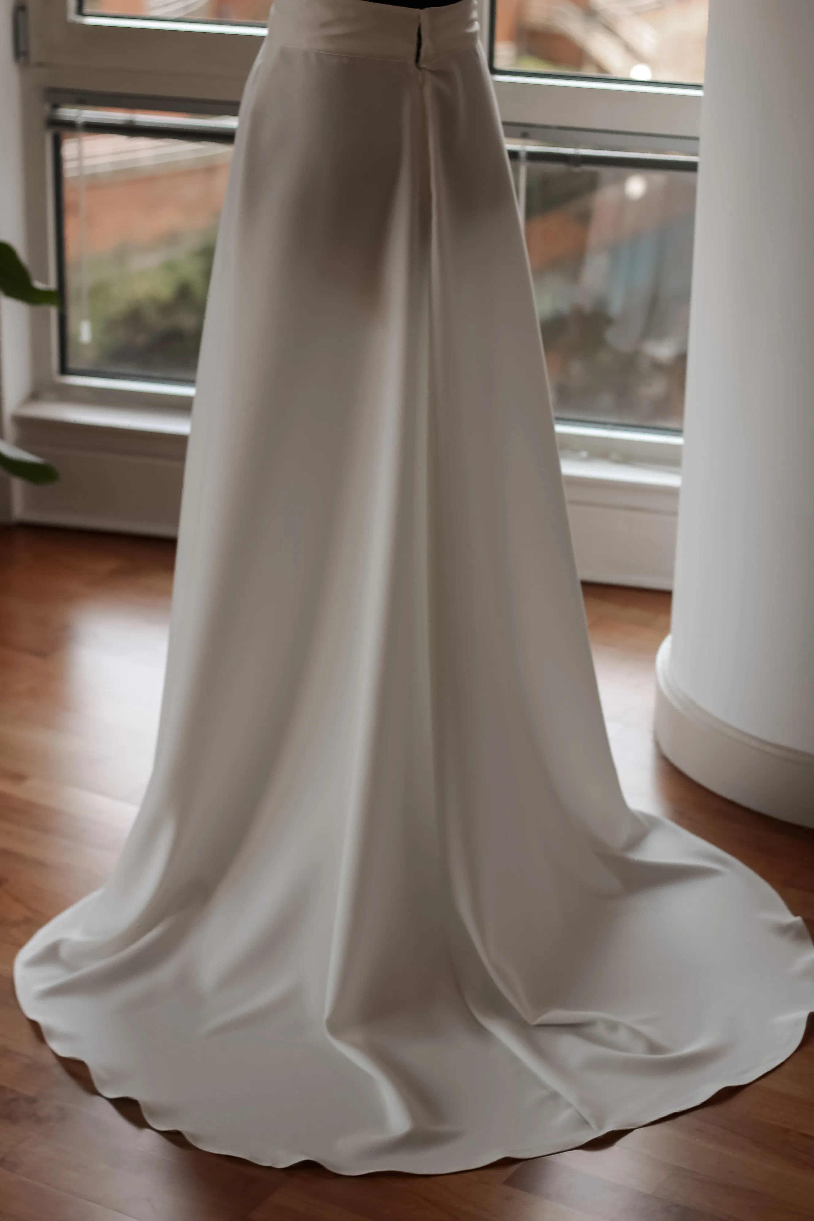 Detachable Crepe Bridal Overskirt