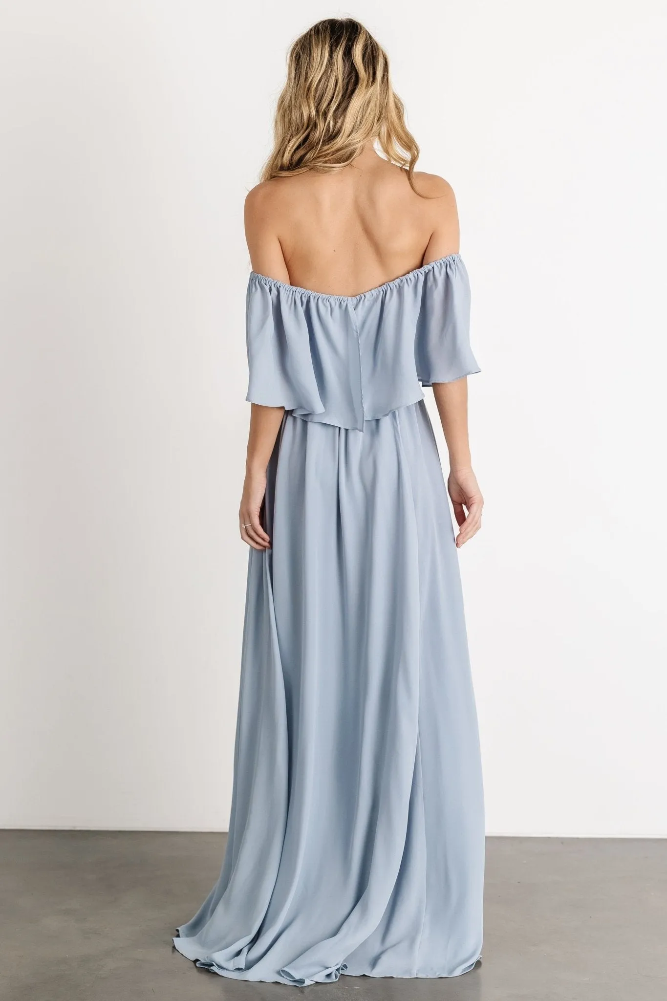 Diana Off Shoulder Maxi Dress | Light Blue