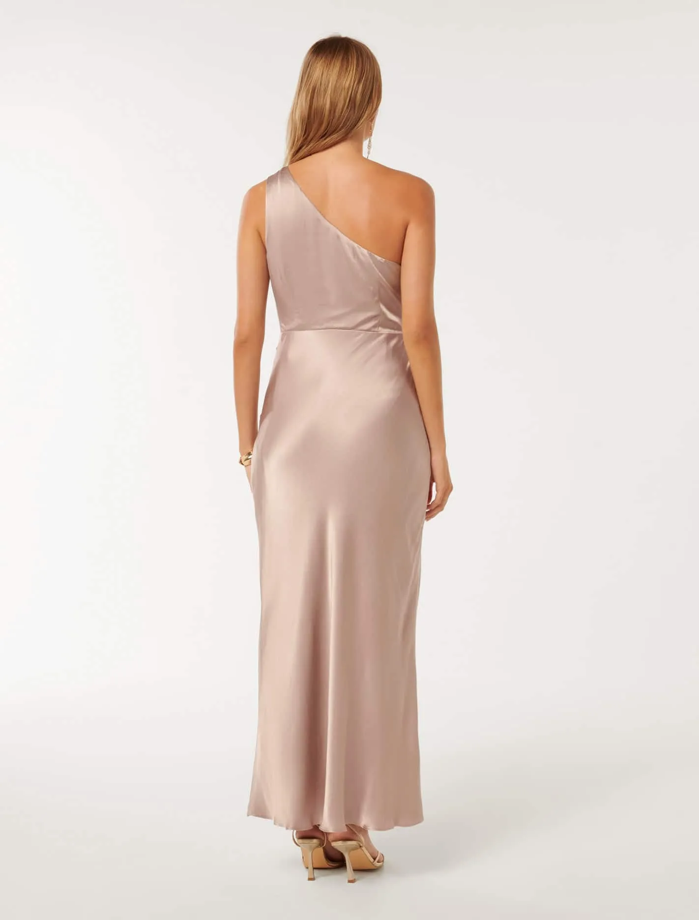 Emily One Shoulder Satin Maxi Dress