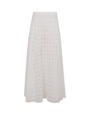 Eyelet Bea Maxi Skirt - Off White