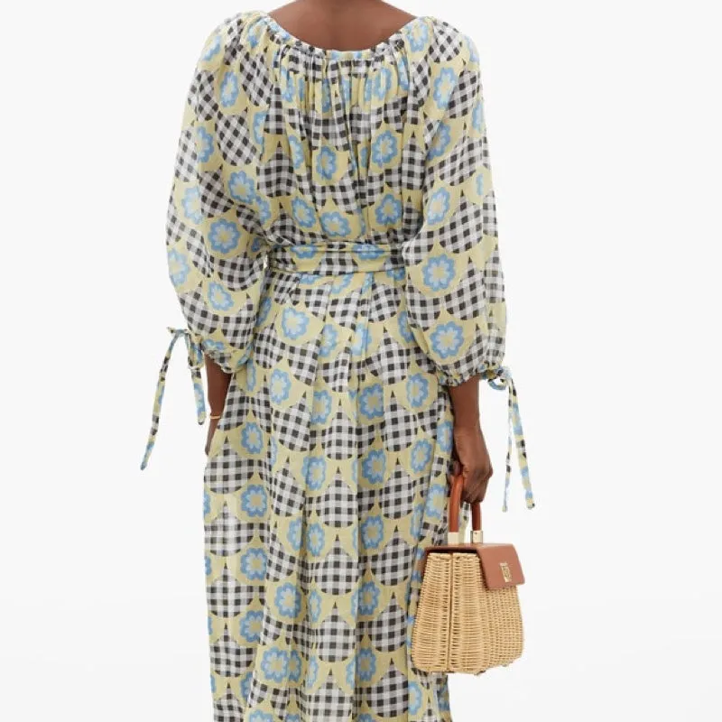 Frida Wailes Gingham Wallpaper Dress