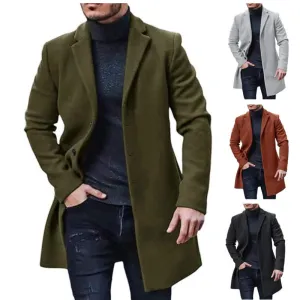 Funki Buys | Jackets | Men's Mid Thigh Lightweight Woolen Coat