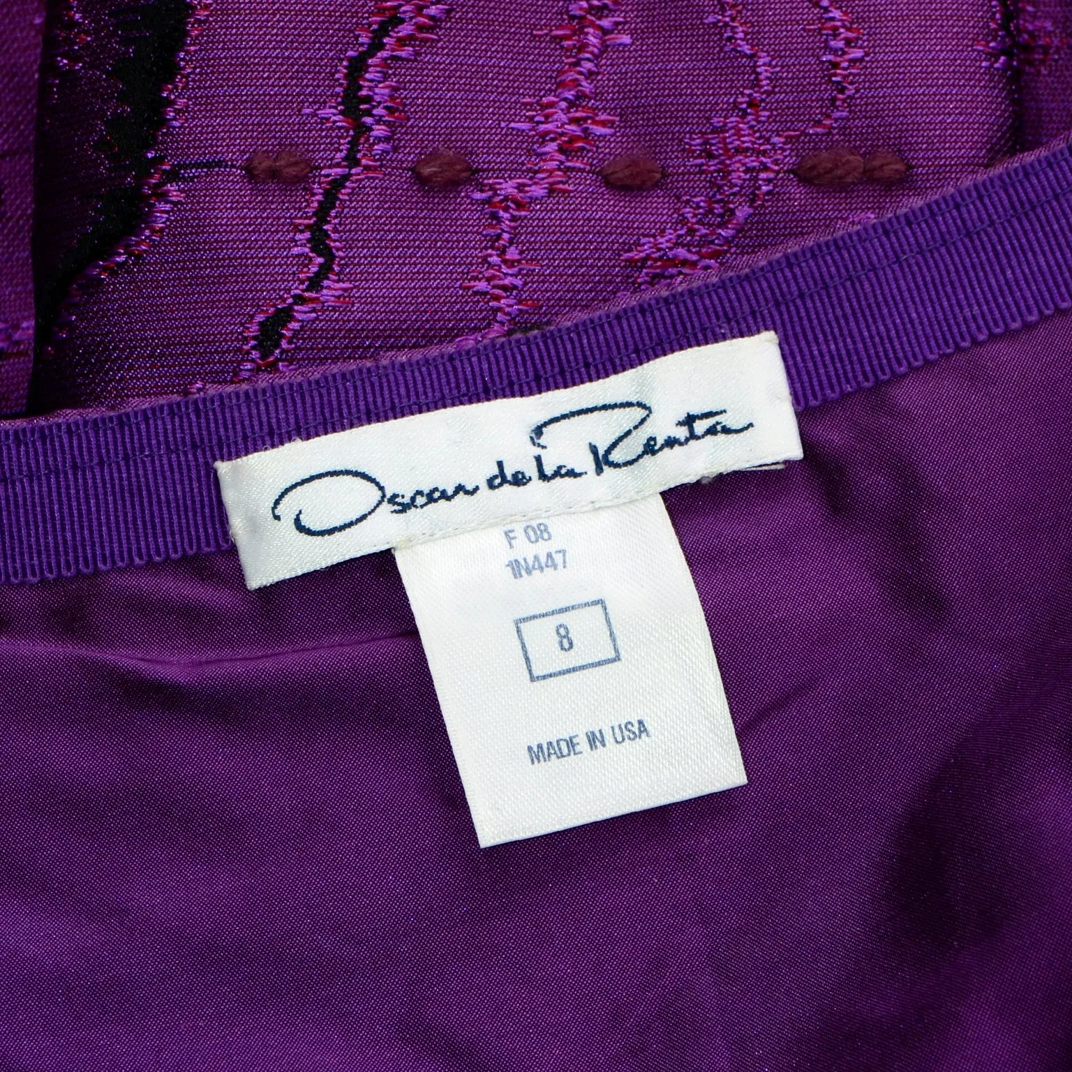 F/W 2008 Oscar de la Renta Textured Purple Gradient Skirt