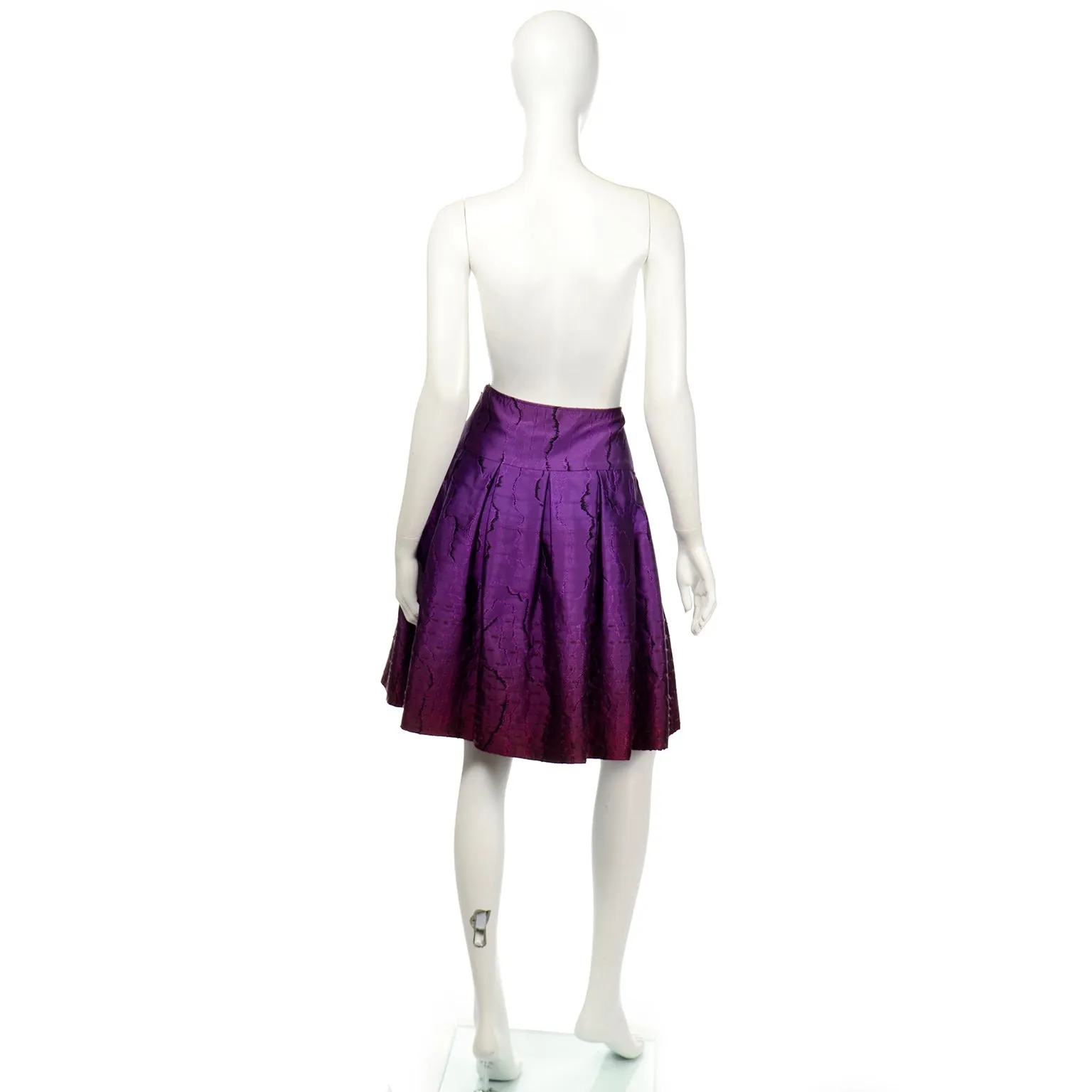 F/W 2008 Oscar de la Renta Textured Purple Gradient Skirt