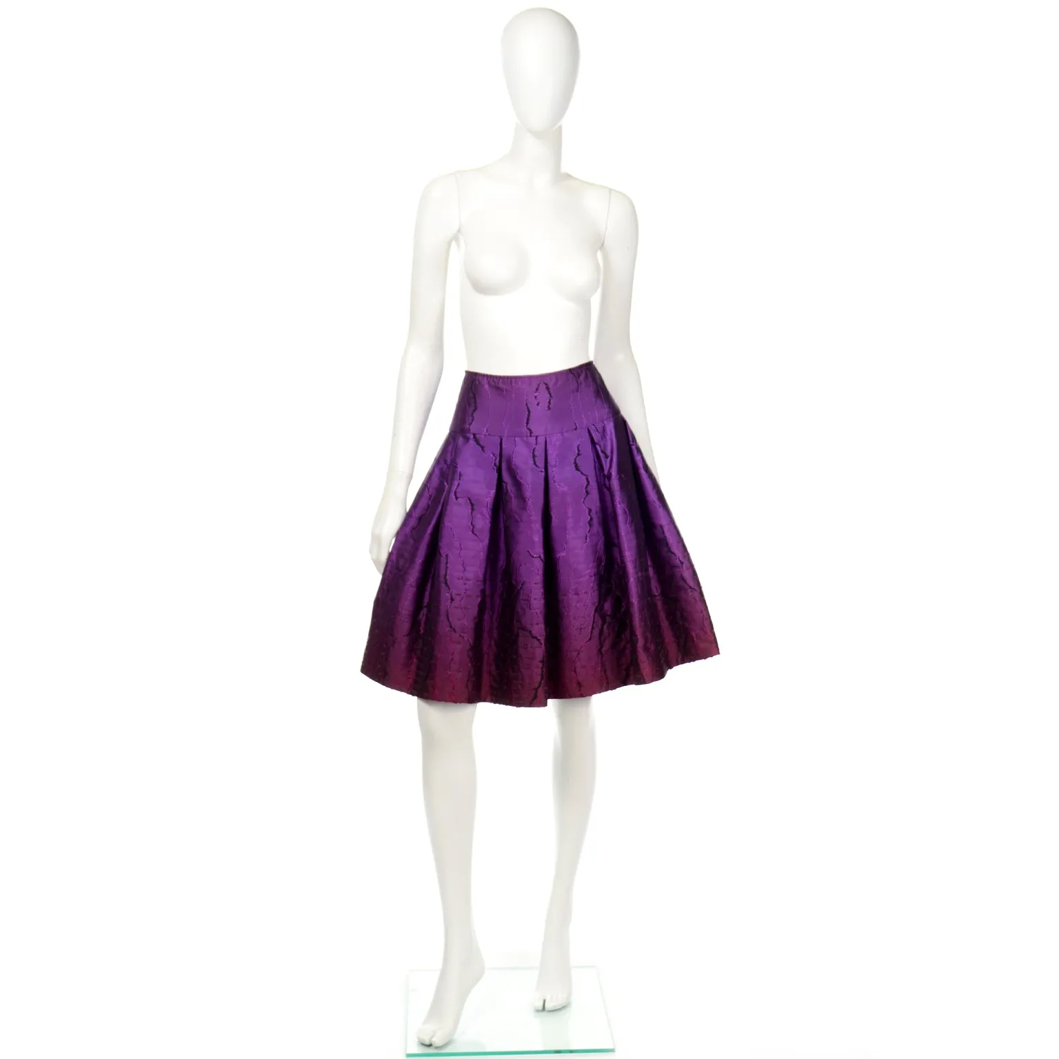 F/W 2008 Oscar de la Renta Textured Purple Gradient Skirt