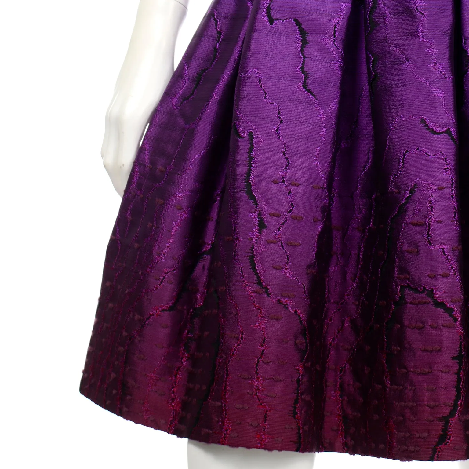 F/W 2008 Oscar de la Renta Textured Purple Gradient Skirt