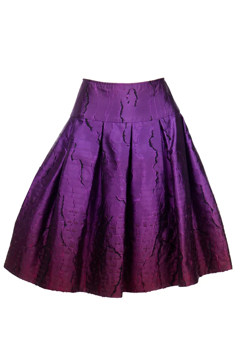 F/W 2008 Oscar de la Renta Textured Purple Gradient Skirt