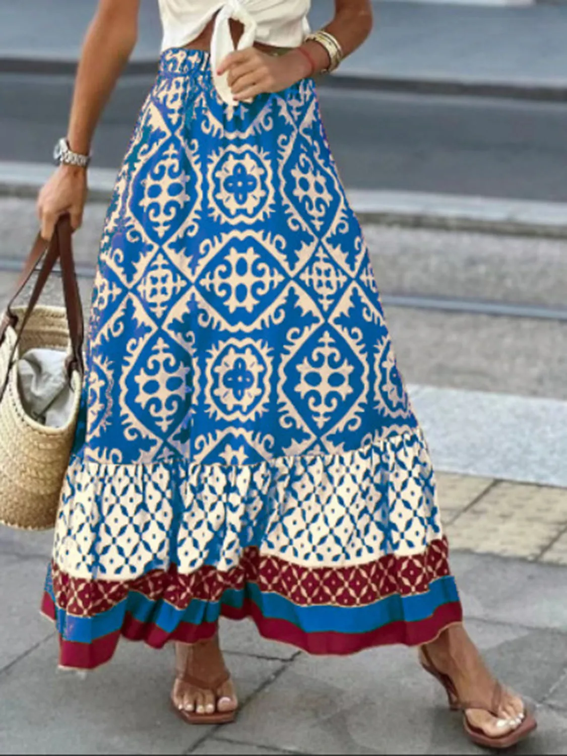 Geometric  Maxi Skirt