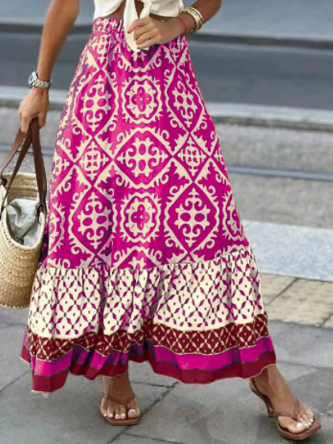 Geometric  Maxi Skirt